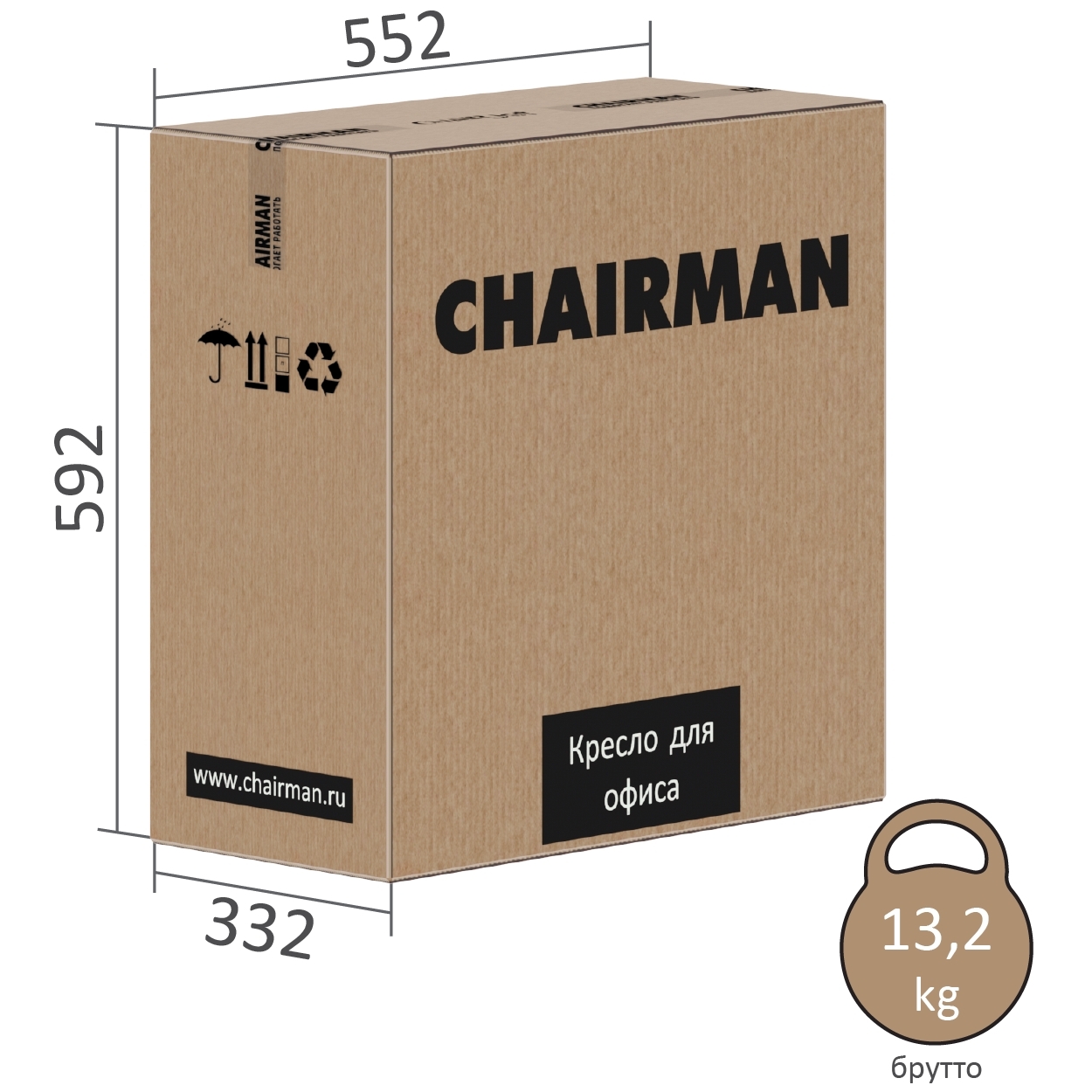 Офисное кресло CHAIRMAN 590, ткань/сетка, черный