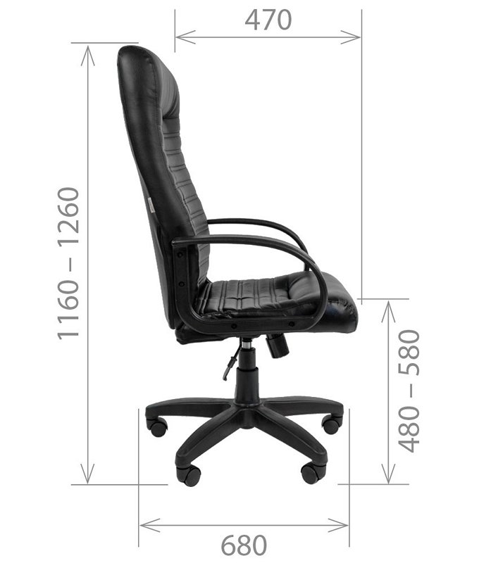 Офисное кресло CHAIRMAN 480LT, экокожа,  черный