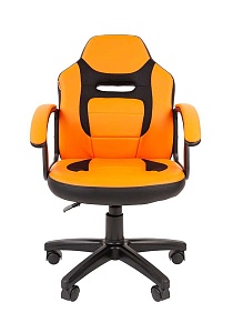 Детское компьютерное кресло CHAIRMAN KIDS 110, экокожа/ткань TW, черный/оранжевый