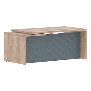 Стол руководителя TORR LUX TLCT 189(R), дуб каньон/серо-голубой, 1800х900х750 мм
