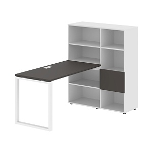 Стол-стеллаж EDIS Q EQRST 1113, мокко/белый, 1790х1120х1355 мм