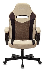 Игровое кресло БЮРОКРАТ VIKING 6 KNIGHT, ткань/экокожа, коричневый/бежевый