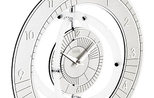 Часы настольные Equinotium с вращающимися орбитами, 21х63/серебристый металлик