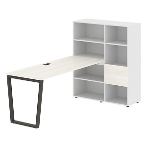 Стол-стеллаж EDIS V EVRST 1117, ясень траун/мокко, 2190х1120х1355 мм