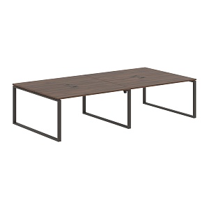 Бенч-система на 4 рабочих места EDIS Q EQWST 3116, дуб денвер темный/мокко, 3126х1606х750 мм