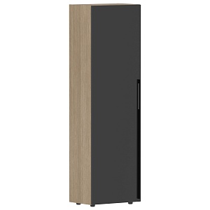 Гардероб KANON СП-064-25-12(L), черный глянец/дуб натуральный, 600х450х2010 мм