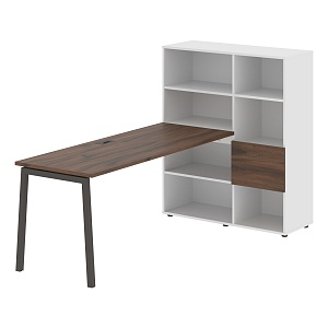 Стол-стеллаж EDIS L ELRST 1117, дуб денвер темный/мокко, 2190х1120х1355 мм