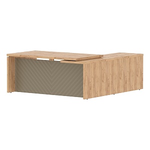 Стол руководителя TORR LUX TLCT 1820(L), дуб бофорд/капучино, 1800х2000х750 мм