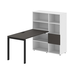 Стол-стеллаж EDIS U EURST 1113, мокко/черный, 1790х1120х1355 мм