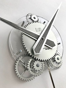 Часы настенные модульные Illum pendulum с маятником, диаметр 80/цвет делений и стрелок серое дерево