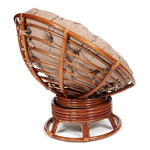 Кресло PAPASAN с подушкой, ткань экошерсть коричневый/рecan