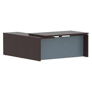 Стол руководителя TORR LUX TLCT 1820(R), венге магия/серо-голубой, 1800х2000х750 мм