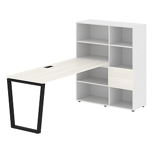 Стол-стеллаж EDIS V EVRST 1117, ясень траун/черный, 2190х1120х1355 мм