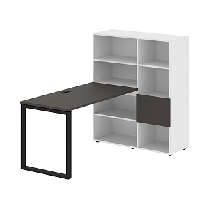 Стол-стеллаж EDIS Q EQRST 1113, мокко/черный, 1790х1120х1355 мм