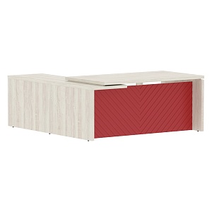 Стол руководителя TORR LUX TLCT 1820(R), сосна эдмонт/красный, 1800х2000х750 мм