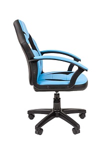 Детское компьютерное кресло CHAIRMAN KIDS 110, экокожа/ткань TW, черный/голубой