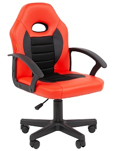 Детское компьютерное кресло CHAIRMAN KIDS 111, экокожа, красный/черный