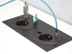 Встраиваемая розетка Powerdot Kondator 935-PD14, черный