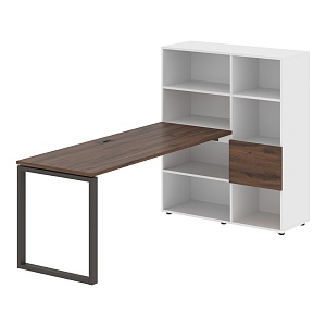 Стол-стеллаж EDIS Q EQRST 1117, дуб денвер темный/мокко, 2190х1120х1355 мм