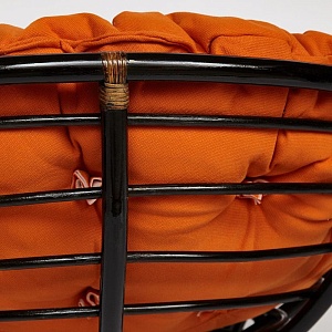 Кресло PAPASAN с подушкой, ткань оранжевый/аntique brown