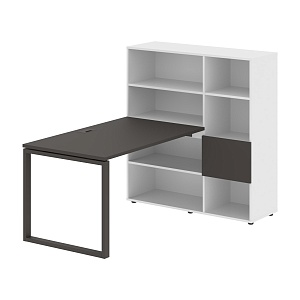 Стол-стеллаж EDIS Q EQRST 1213, мокко/мокко, 1790х1250х1355 мм