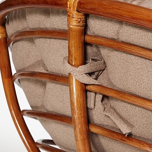 Кресло PAPASAN с подушкой, ткань экошерсть коричневый/рecan