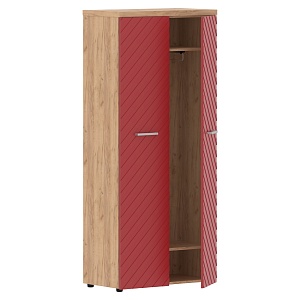 Гардероб TORR LUX TLCW 85, красный/дуб бофорд, 856х450х1968 мм