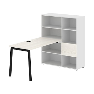 Стол-стеллаж EDIS L ELRST 1113, ясень траун/черный, 1790х1120х1355 мм