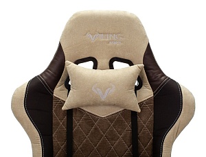 Игровое кресло БЮРОКРАТ VIKING 7 KNIGHT, ткань/экокожа, коричневый/бежевый
