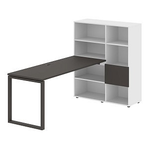 Стол-стеллаж EDIS Q EQRST 1117, мокко/мокко, 2190х1120х1355 мм