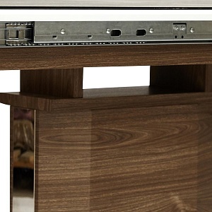 Стол обеденный RADCLIFFE раскладной 120(150)x80, коричневый/стекло