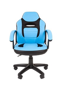 Детское компьютерное кресло CHAIRMAN KIDS 110, экокожа/ткань TW, черный/голубой