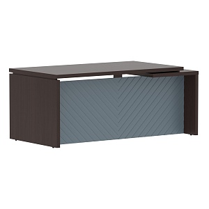 Стол руководителя TORR LUX TLCT 189(L), венге магия/серо-голубой, 1800х900х750 мм