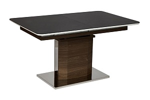 Стол обеденный RADCLIFFE раскладной 140(170)x80, коричневый/стекло черное