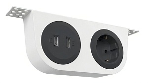 Крепление для установки 2 розеток Powerdot MINI, белый