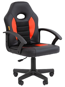 Детское компьютерное кресло CHAIRMAN KIDS 111, экокожа, черный/красный