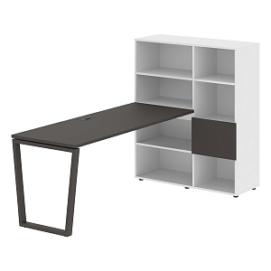 Стол-стеллаж EDIS V EVRST 1117, мокко/мокко, 2190х1120х1355 мм