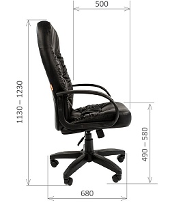 Офисное кресло CHAIRMAN 416 ЭКО, экокожа,  черный глянец
