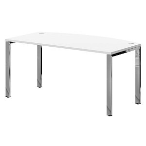 Стол руководителя XTEN GLOSS 160х86, Белый/Нержавеющая сталь
