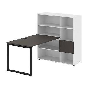 Стол-стеллаж EDIS Q EQRST 1213, мокко/черный, 1790х1250х1355 мм