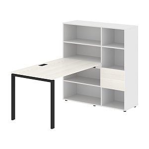 Стол-стеллаж EDIS U EURST 1213, ясень траун/черный, 1790х1250х1355 мм