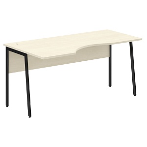 Стол эргономичный IMAGO PLUS СА-1P(L), левый, клен/черный, 1600х900х755 мм