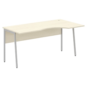 Стол эргономичный IMAGO PLUS СА-1P(R), правый, клен/алюминий, 1600х900х755 мм