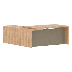 Стол руководителя TORR LUX TLCT 1820(R), дуб бофорд/капучино, 1800х2000х750 мм
