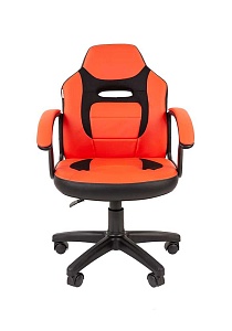 Детское компьютерное кресло CHAIRMAN KIDS 110, экокожа/ткань TW, черный/красный