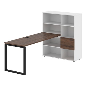 Стол-стеллаж EDIS Q EQRST 1117, дуб денвер темный/черный, 2190х1120х1355 мм