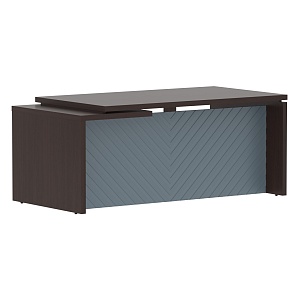 Стол руководителя TORR LUX TLCT 189(R), венге магия/серо-голубой, 1800х900х750 мм