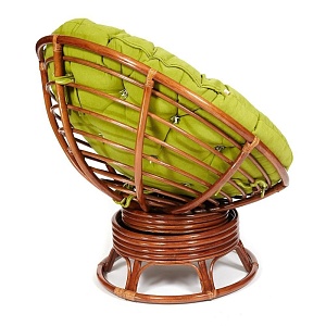 Кресло PAPASAN с подушкой, ткань флок олива/рecan