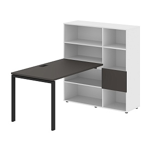 Стол-стеллаж EDIS U EURST 1213, мокко/черный, 1790х1250х1355 мм