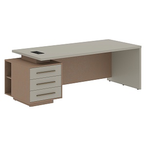 Стол руководителя с тумбой VELION VCT 2290(L), левый, аметист/кобра, 2200х900х750 мм
